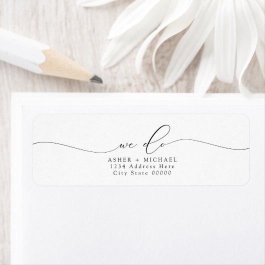 ASHER エレガント Script We Do's 結婚差出人住所 ラベル (インサイチュ)