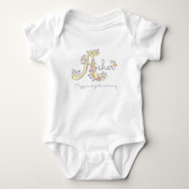 Asher 女の子の名前 デコレーション カスタム メッセージ ベビーボディスーツ