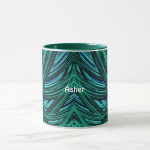 ASHER to Zany 3D Fractal to Blue and Green マグカップ