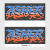 Asher Vorname Name Graffiti Aufkleber Sticker シール (シート)