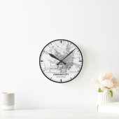 Ashgabat Clock City Line Art ラウンド壁時計 (ホーム)