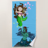 Äshi "Meerjungäsh" ビーチタオル (正面)