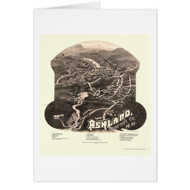 AshlandのNHのパノラマ式の地図- 1886年 (正面)