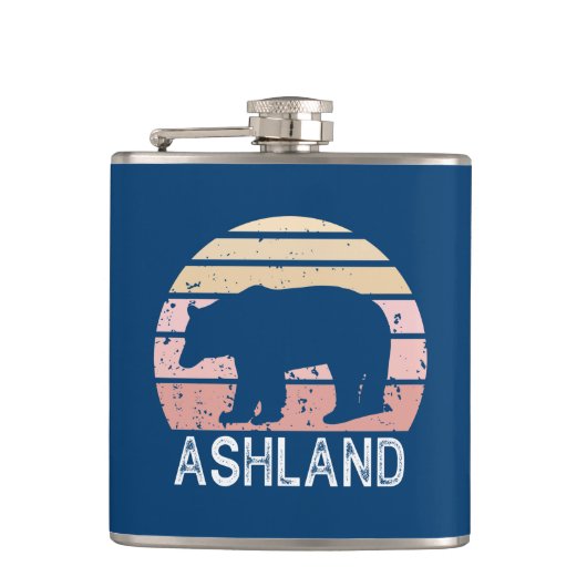 Ashland Oregon Retro Bear フラスク (正面)