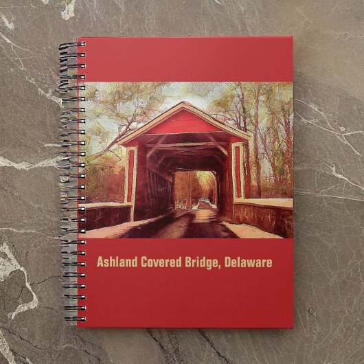 Ashland Red Covered Bridge （デラウェア州、赤） ノートブック