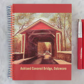 Ashland Red Covered Bridge in Delaware on Red Note ノートブック