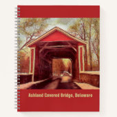 Ashland Red Covered Bridge in Delaware on Red Note ノートブック (正面)