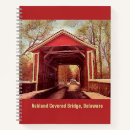 Ashland Red Covered Bridge in Delaware on Red Note ノートブック