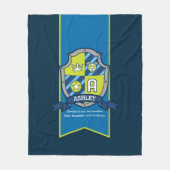 Ashleyまたはletter青い緑の毛布を意味する名前 フリースブランケット (正面)