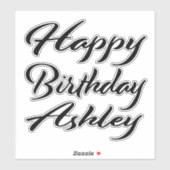 Ashley Name Vorname black Sticker Geburtstag シール (シート)