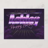 Ashley Name Vorname lila Postkarte Geburtstag ポストカード (正面)