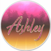 Ashley Vorname Name golden pink Aufkleber Sticker シール (正面)