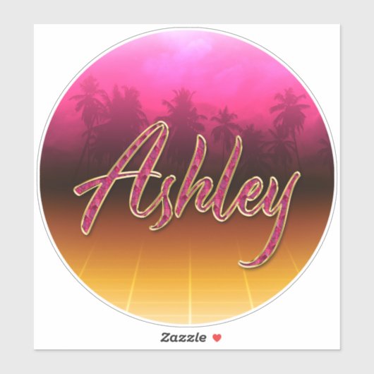 Ashley Vorname Name golden pink Aufkleber Sticker シール (シート)