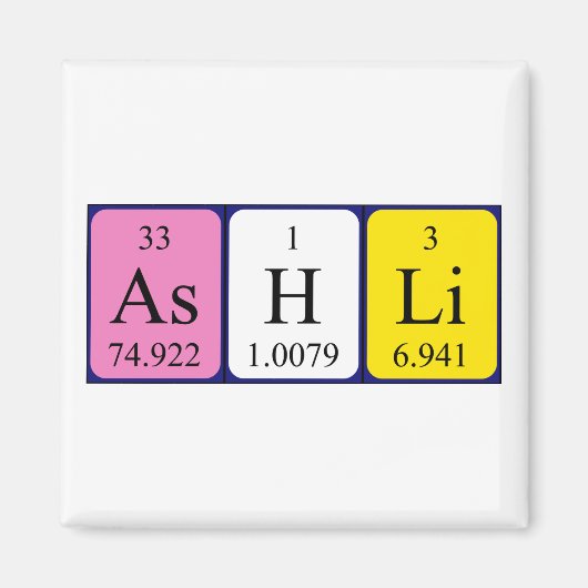 Ashli周期表名磁石 マグネット (正面)