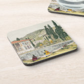 Ashref、ペルシャのプレート80の宮殿そして庭 コースター (左側)