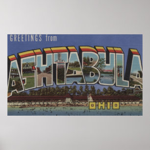 Ashtabula、オハイオ州-大きい手紙場面 ポスター