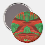 ASHTON ～緑の色合い、赤いクリスマスフラクタル～ マグネット (正面/裏面)