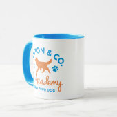 Ashton & Co. K9 アカデミー 11 oz. 2色 薄青ロゴ マグカップ (正面左)