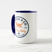 Ashton & Co. K9 アカデミー 444ml 2重構造 ネイビー サークル マグカップ (正面左)
