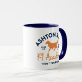 Ashton & Co. K9 Academy 11 oz. 2c. Dark Blue Logo マグカップ (正面右)