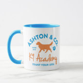Ashton & Co. K9 Academy 11 oz. 2c. Light Blue Logo マグカップ (左)