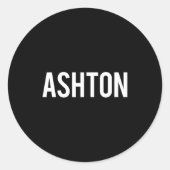 Ashton - Cool New Funny Name Fan Gift Tee  ラウンドシール (正面)