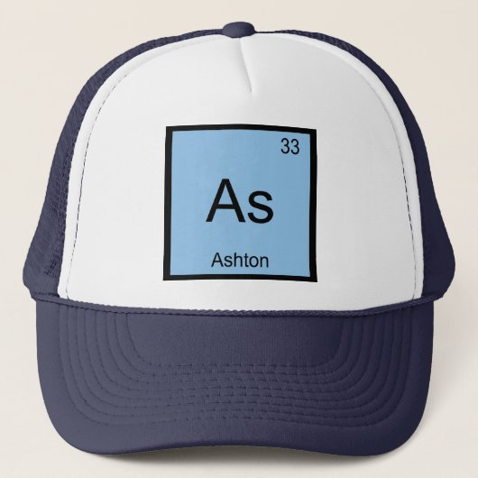 Ashton Name Chemistry Element Periodic Table キャップ (正面)