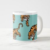 Asia Tiger Pattern ジャンボコーヒーマグカップ (正面右)