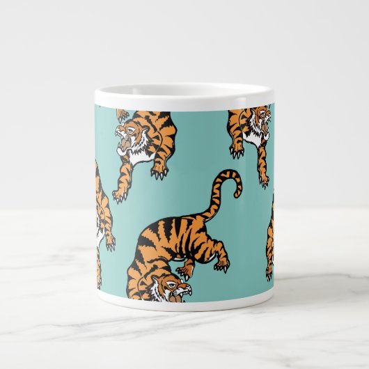 Asia Tiger Pattern ジャンボコーヒーマグカップ (正面)