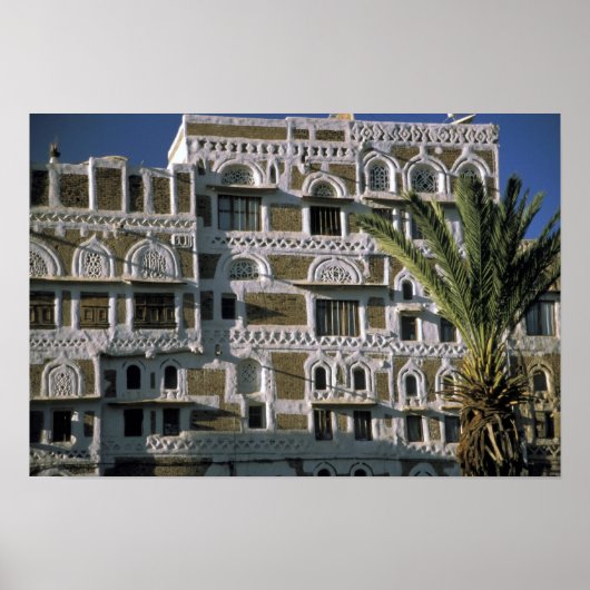 Asia, Yemen, Sana'a. Yemeni house. ポスター (正面)