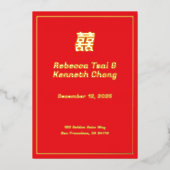 asian american wedding invitation - double happine 箔招待状 (正面)