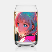 Asian anime cute girl design ガラス缶 (正面)