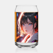 Asian anime cute girl design ガラス缶 (裏面)