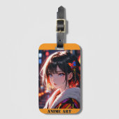 Asian anime cute girl design ラゲッジタグ (正面縦)