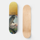 Asian Art Fish Gold Personalized Skateboard スケートボード (正面)