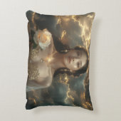 Asian Beauty With White Rose アクセントクッション (裏面(縦))