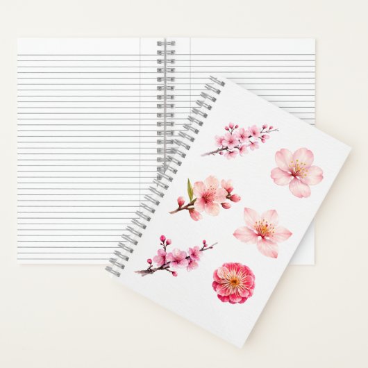 Asian Blossoms Watercolor Notebook ノートブック (内側)