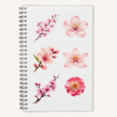 Asian Blossoms Watercolor Notebook ノートブック (正面)
