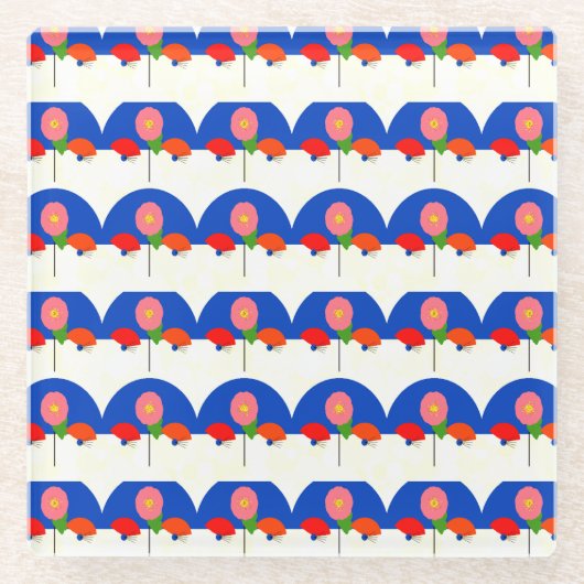 Asian contemporary  ガラスコースター (正面)