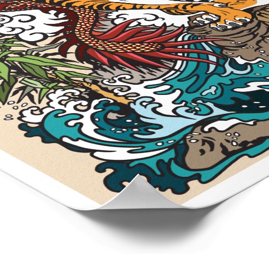 Asian dragon versus tiger. Graphic ART ポスター (角)