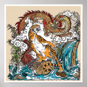 Asian dragon versus tiger. Graphic ART ポスター (正面)