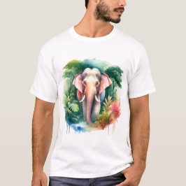 Asian Elephant Watercolor REF65 - Watercolor Tシャツ