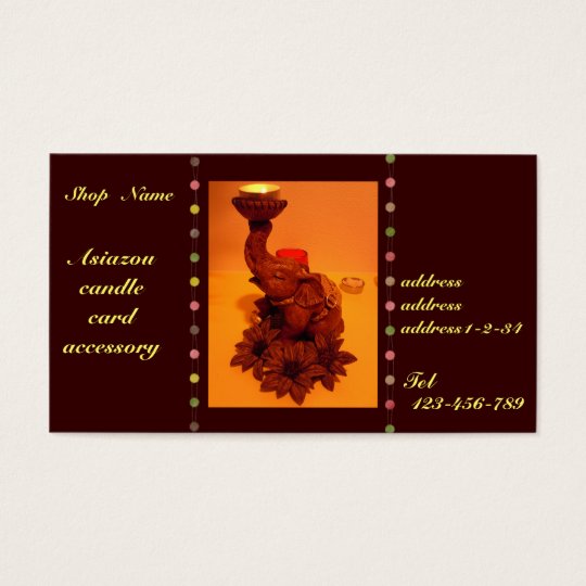Asian elephants&flour&candle 名刺
