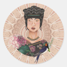 Asian Empress Mondo by Susan M. Epperly Artist ラウンドシール