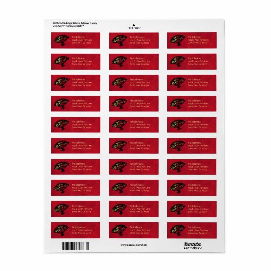 Asian Fan Return Labelスタンプ ラベル (フルシート)