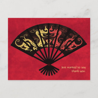 Asian Fan Thank You Post Card ポストカード