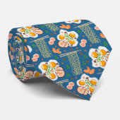 Asian Food Illustration Men’s Tie with Noodles ネクタイ (ロール)