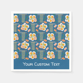 Asian Food Illustration Paper Napkins with Ramen  スタンダードカクテルナプキン