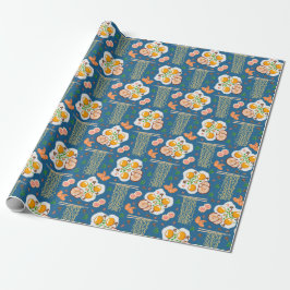 Asian Food Illustration Wrapping Paper with Ramen  ラッピングペーパー