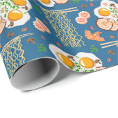 Asian Food Illustration Wrapping Paper with Ramen  ラッピングペーパー (ロールコーナー)